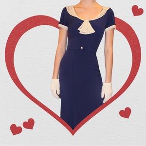 Stop Staring Raileen dress in navy and white. Size 14